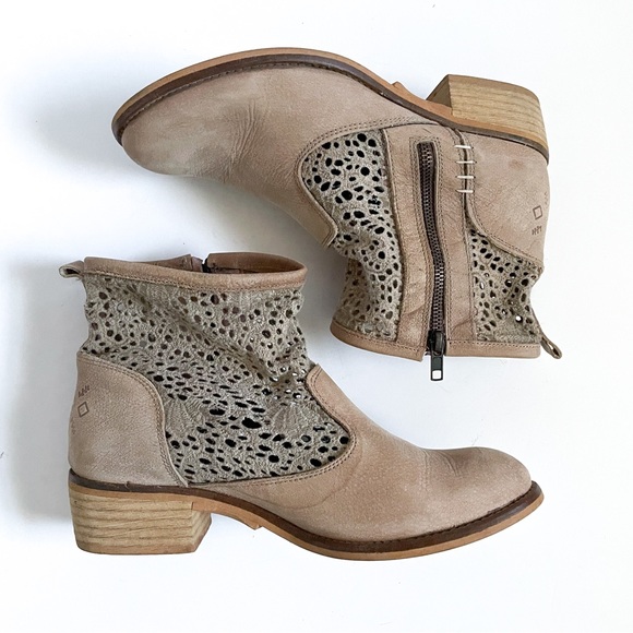 Musse & Cloud Suede Side Zipper Ankle Boots with textile - Picture 4 of 8